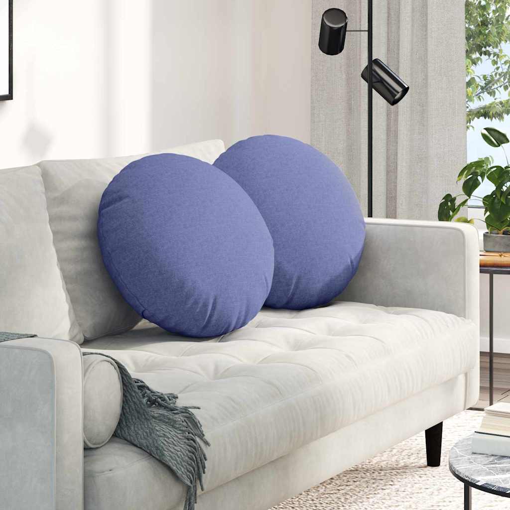 Cuscini per Seduta 2 pcs Blu jeans Ø50 x 19 cm Tessuto 42014171