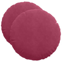 Cuscini per Seduta 2 pcs Rosso Vino Ø 40 x 13 cm Velluto 42014179