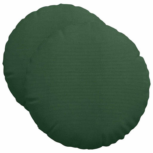 Cuscini per Seduta 2 pcs Verde Scuro Ø 50 cm Tessuto in Cords 42014191