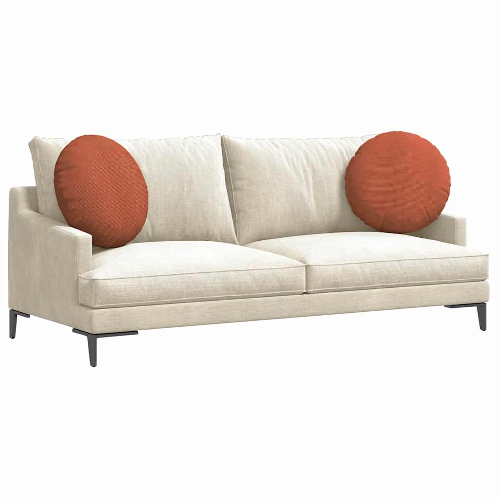 Cuscini per Seduta 2 pcs Rosso Arancio Ø 50 cm Tessuto in Cords 42014193