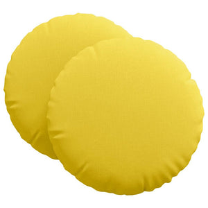 Cuscini per Seduta 2 pcs Giallo Chiaro Ø60 x 21 cm Tessuto 42014203