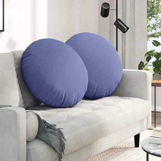 Cuscini per Seduta 2 pcs Blu jeans Ø60 x 21 cm Tessuto 42014208