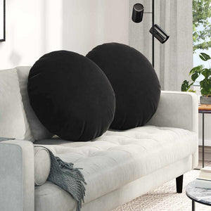 Cuscini per Seduta 2 pcs Nero Ø 40 x 13 cm Velluto 42014217