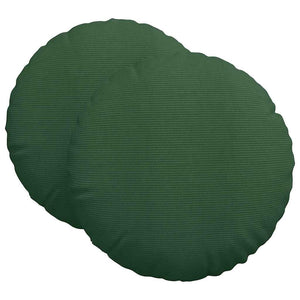Cuscini per Seduta 2 pcs Verde Scuro Ø 60 cm Tessuto in Cords 42014228