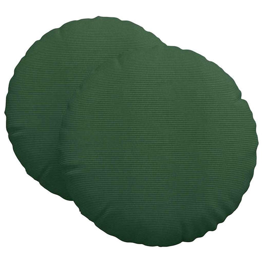 Cuscini per Seduta 2 pcs Verde Scuro Ø 60 cm Tessuto in Cords 42014228