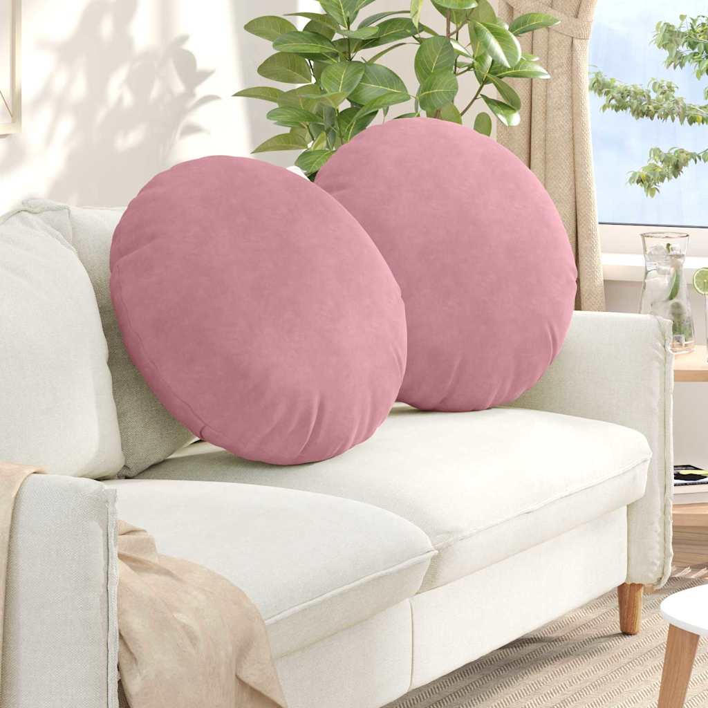 Cuscini per Seduta 2 pcs Rosa Ø80 x 29 cm Velluto 42014252