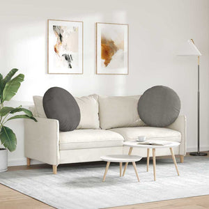 Cuscini per Seduta 2 pcs Grigio chiaro Ø 80 cm Tessuto in Cords 42014260