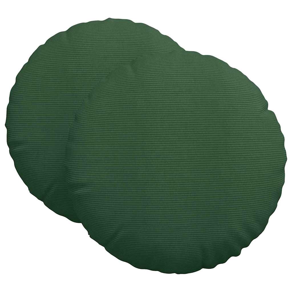 Cuscini per Seduta 2 pcs Verde Scuro Ø 80 cm Tessuto in Cords 42014265