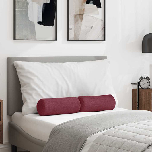 Cuscini a rullo 2 pcs Rosso Vino Ø 15 x 40 cm Tessuto 42014271