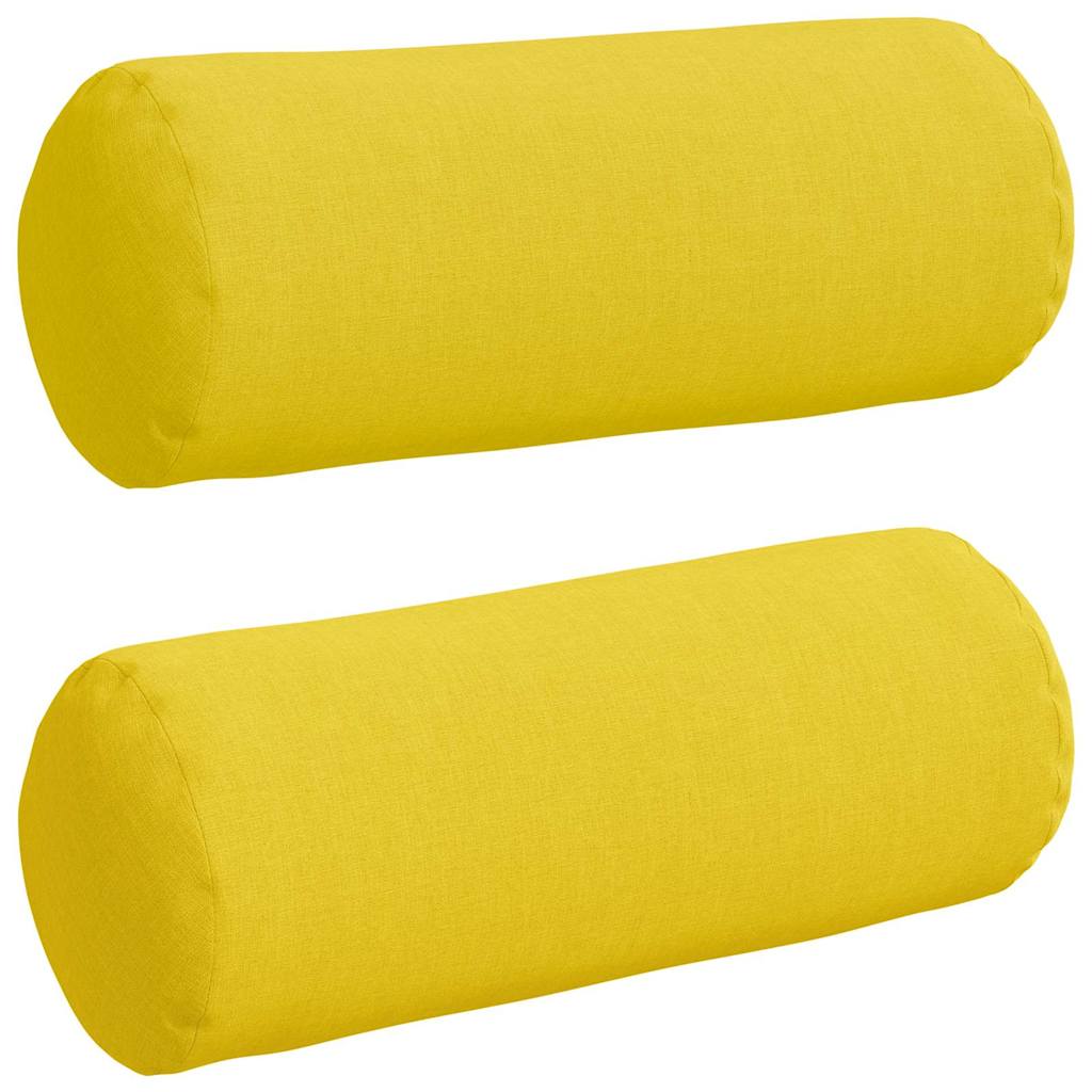Cuscini a rullo 2 pcs Giallo Chiaro Ø 15 x 40 cm Tessuto 42014277