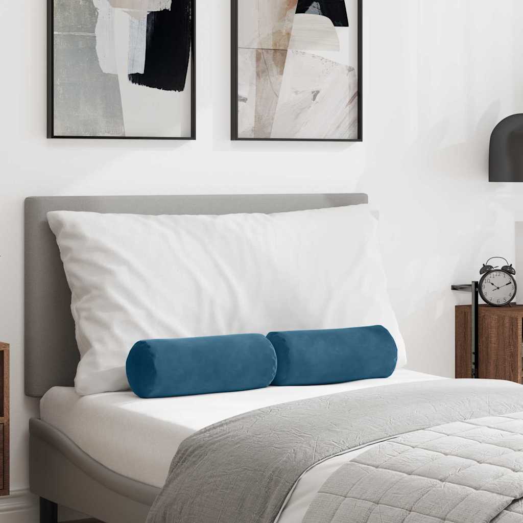 Cuscini a rullo 2 pcs Blu Ø 15 x 40 cm Tessuto in Cords 42014284