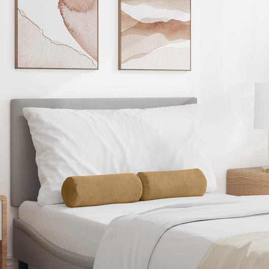 Cuscini a rullo 2 pcs Marrone Ø 15 x 40 cm Tessuto in Cords 42014293