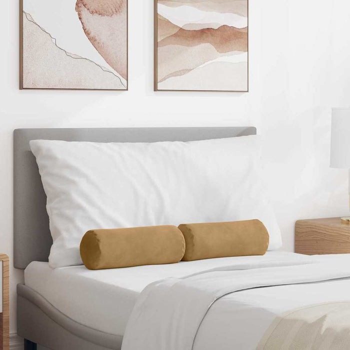 Cuscini a rullo 2 pcs Marrone Ø 15 x 40 cm Tessuto in Cords 42014293