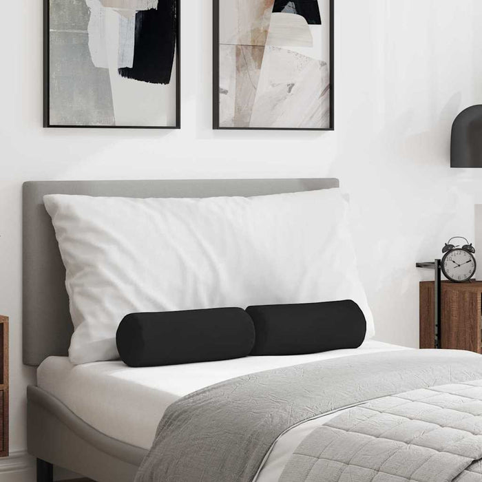 Cuscini a rullo 2 pcs Nero Ø 15 x 40 cm Tessuto in Microfibra 42014300