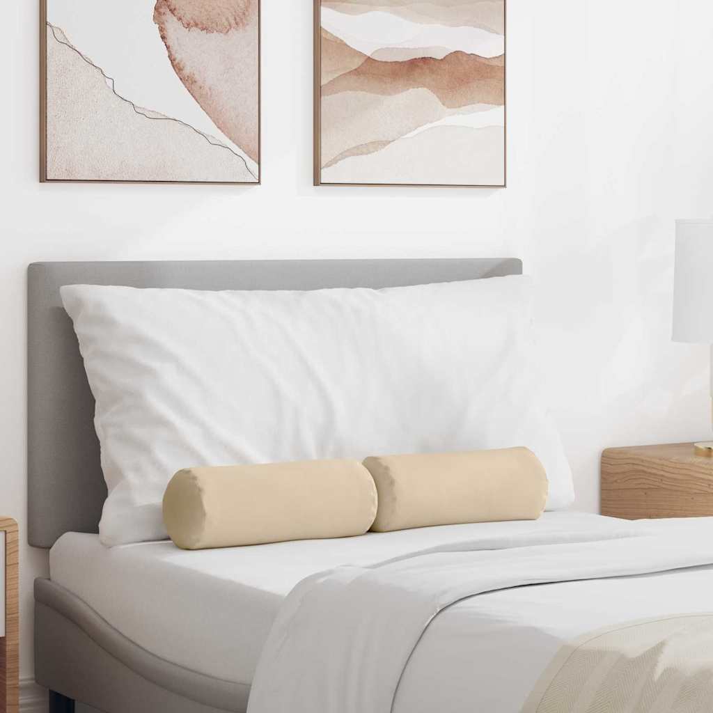 Cuscini a rullo 2 pcs Crema Ø 15 x 40 cm Tessuto in Microfibra 42014301