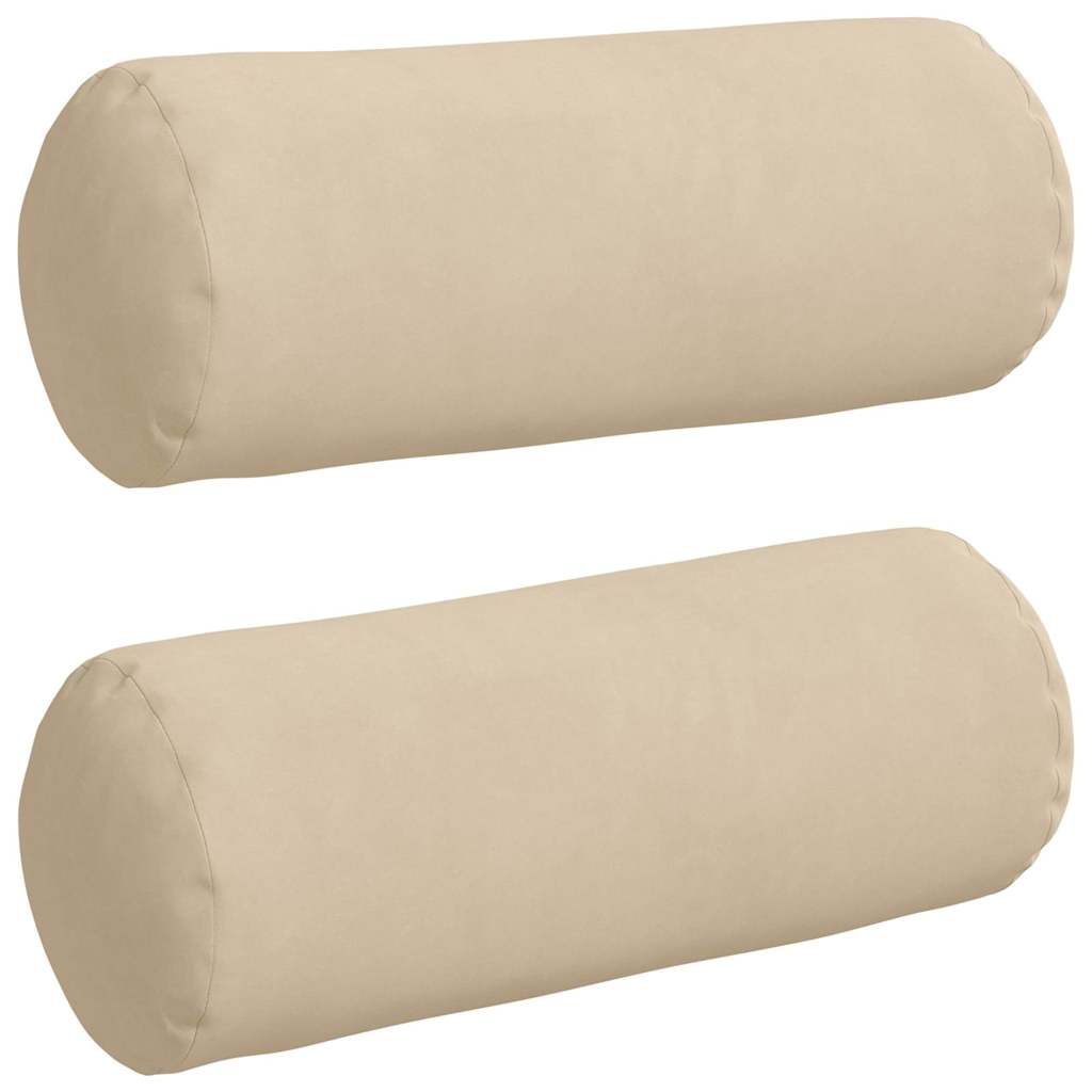 Cuscini a rullo 2 pcs Crema Ø 15 x 40 cm Tessuto in Microfibra 42014301