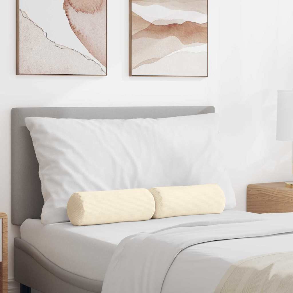 Cuscini a rullo 2 pcs Crema Ø 15 x 40 cm Tessuto in Cords 42014305