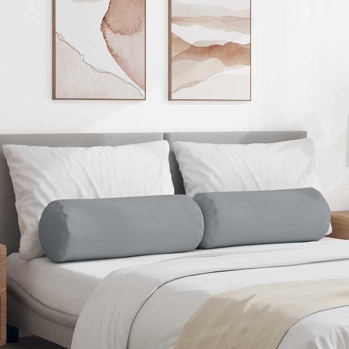 Cuscini a rullo 2 pcs Grigio chiaro Ø 25 x 70 cm Tessuto 42014311