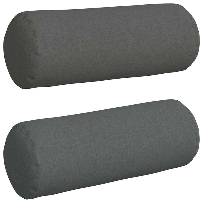 Cuscini a rullo 2 pcs Grigio scuro Ø 25 x 70 cm Tessuto 42014312