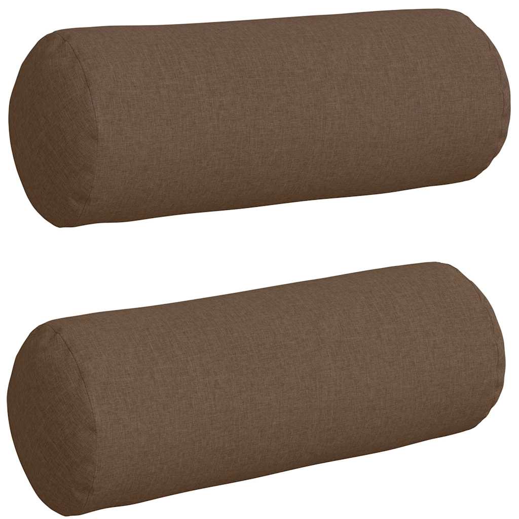 Cuscini a rullo 2 pcs Marrone Ø 25 x 70 cm Tessuto 42014315