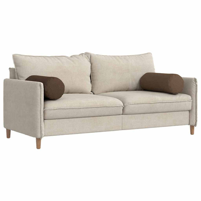 Cuscini a rullo 2 pcs Marrone Ø 25 x 70 cm Tessuto 42014315