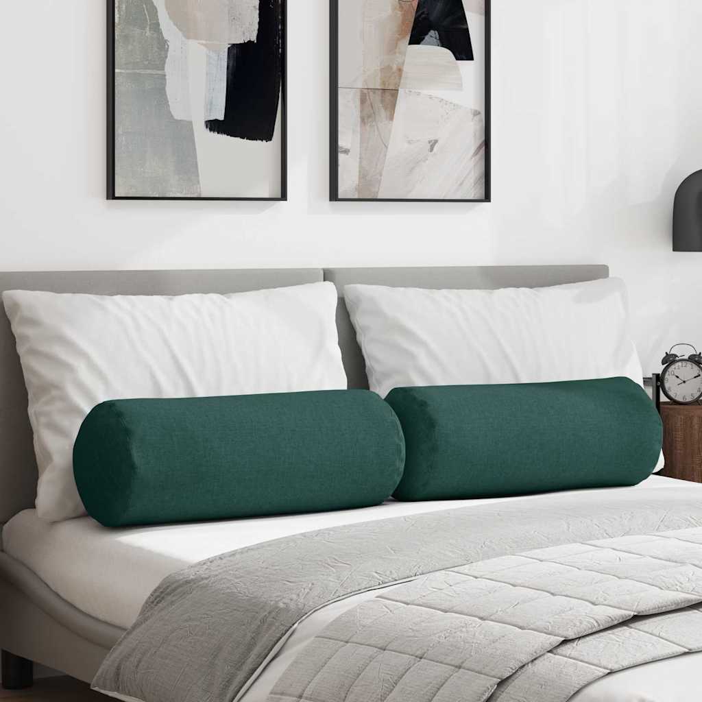 Cuscini a rullo 2 pcs Verde Scuro Ø 25 x 70 cm Tessuto 42014316