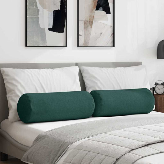 Cuscini a rullo 2 pcs Verde Scuro Ø 25 x 70 cm Tessuto 42014316