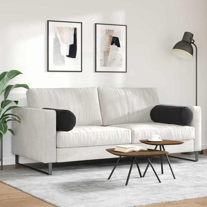 Cuscini a rullo 2 pcs Nero Ø 25 x 70 cm Tessuto in Cords 42014334