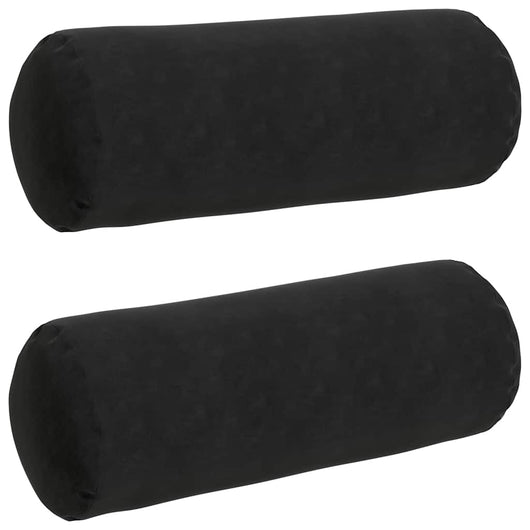 Cuscini a rullo 2 pcs Nero Ø 25 x 70 cm Tessuto in Cords 42014334