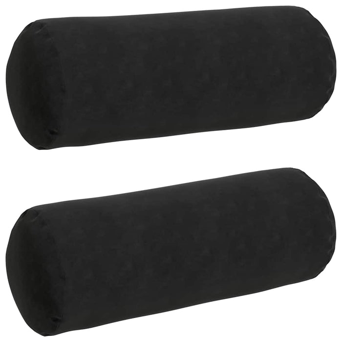 Cuscini a rullo 2 pcs Nero Ø 25 x 70 cm Tessuto in Cords 42014334