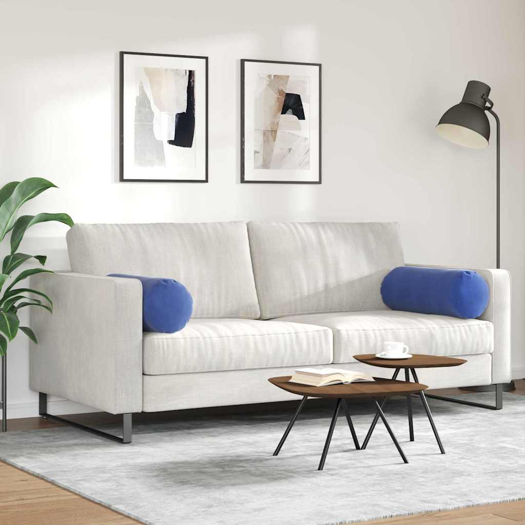 Cuscini a rullo 2 pcs Blu Polizia Ø 25 x 70 cm Tessuto in Cords 42014339