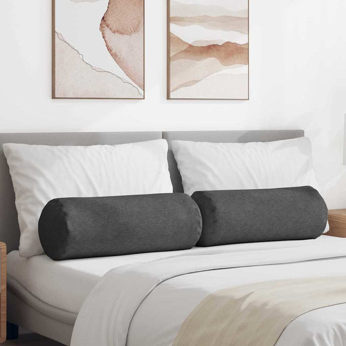 Cuscini a rullo 2 pcs Grigio scuro Ø 25 x 70 cm 42014347