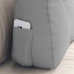 Cuscino per Schiena Grigio Nuvola 60 x 24 x 50 cm Tessuto 42014396