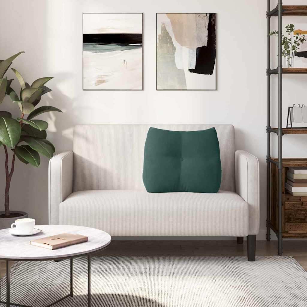 Cuscino per Schiena Verde Scuro 60 x 24 x 50 cm Velluto 42014402