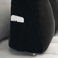 Cuscino per Schiena Nero 60 x 24 x 50 cm Velluto 42014406