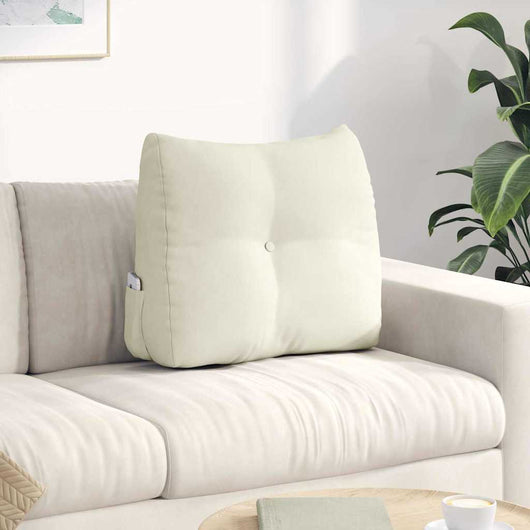 Cuscino per Schiena Crema 60 x 24 x 50 cm Velluto 42014409