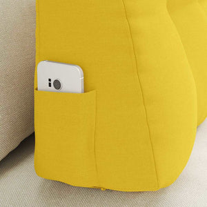 Cuscino per Schiena Giallo Chiaro 80 x 24 x 50 cm Tessuto 42014421