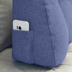 Cuscino per Schiena Blu jeans 80 x 24 x 50 cm Tessuto 42014426