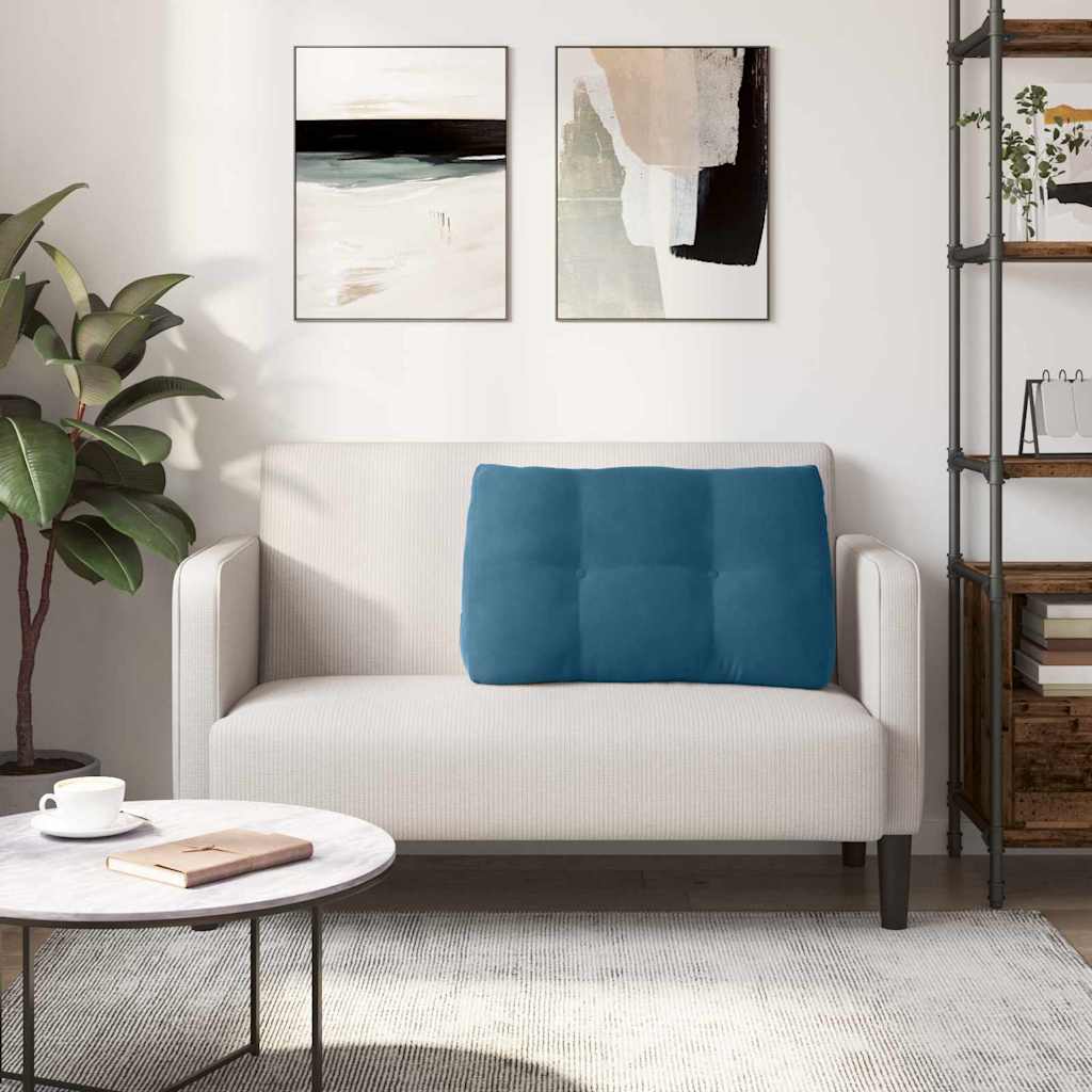 Cuscino per Schiena Blu 80 x 24 x 50 cm Velluto 42014428