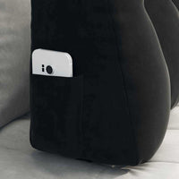 Cuscino per Schiena Nero 80 x 24 x 50 cm Velluto 42014435