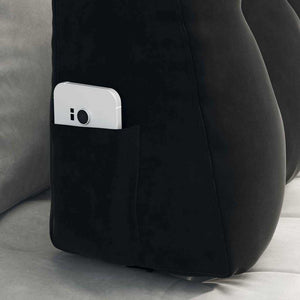 Cuscino per Schiena Nero 80 x 24 x 50 cm Velluto 42014435