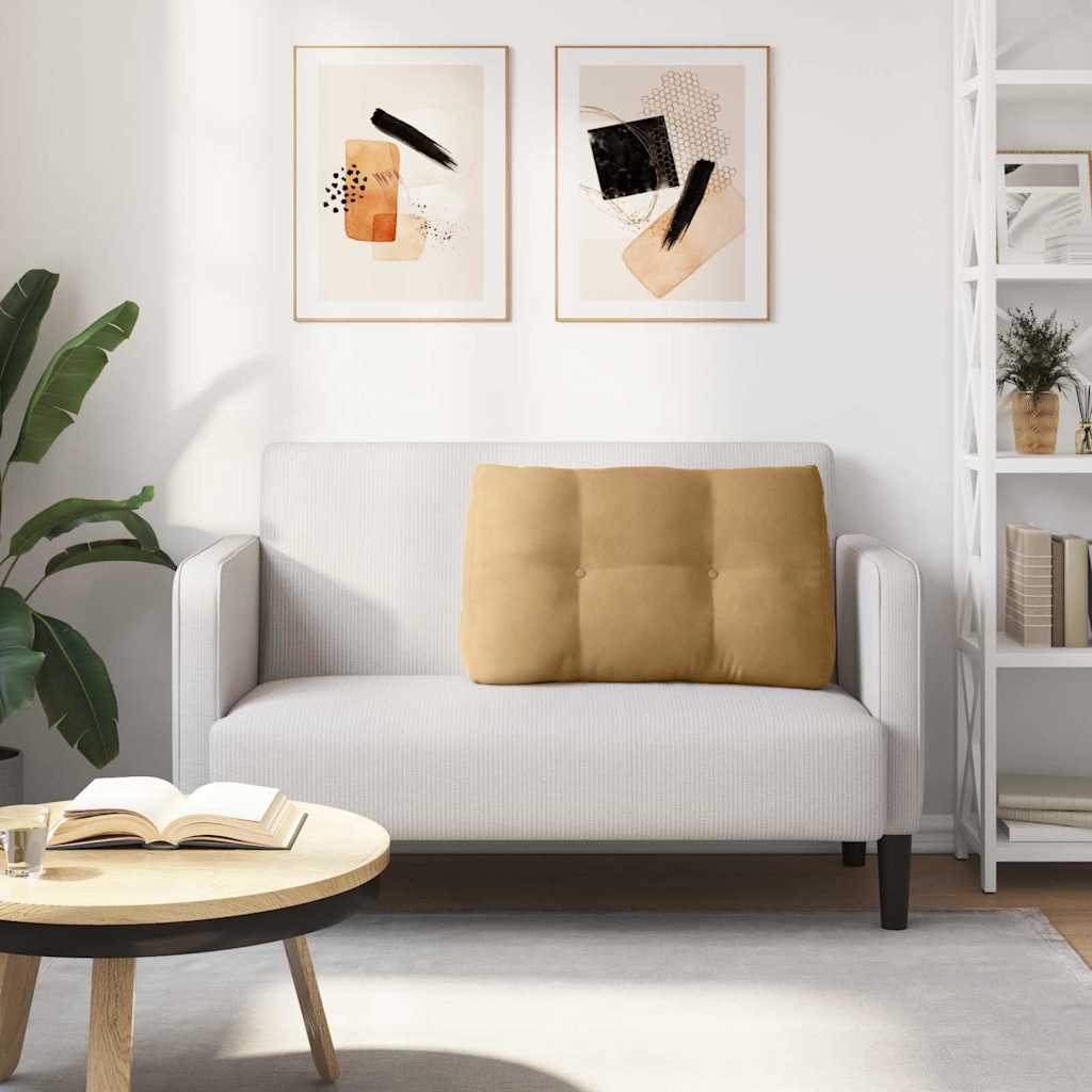 Cuscino per Schiena Marrone 80 x 24 x 50 cm Velluto 42014437