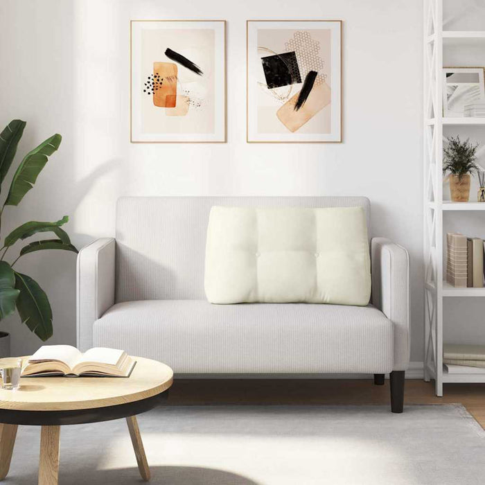 Cuscino per Schiena Crema 80 x 24 x 50 cm Velluto 42014438