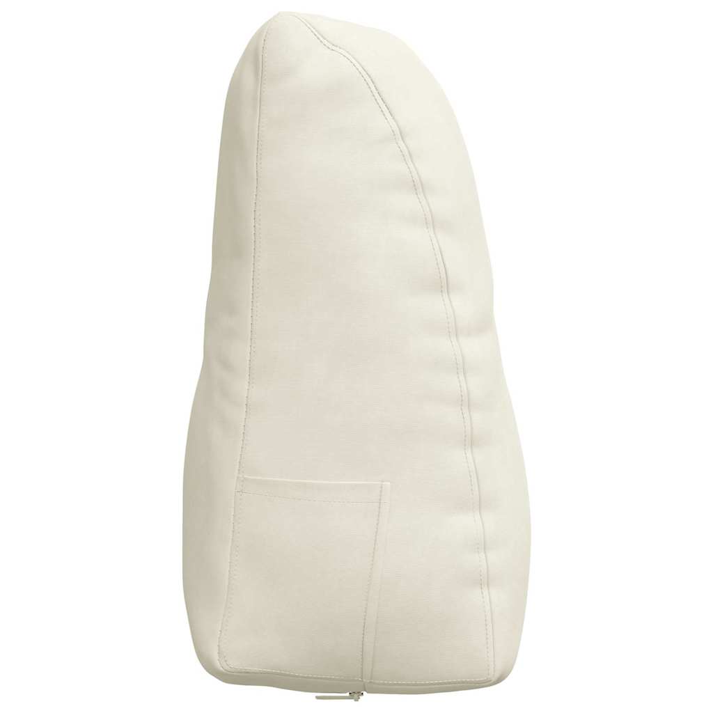 Cuscino per Schiena Crema 80 x 24 x 50 cm Velluto 42014438