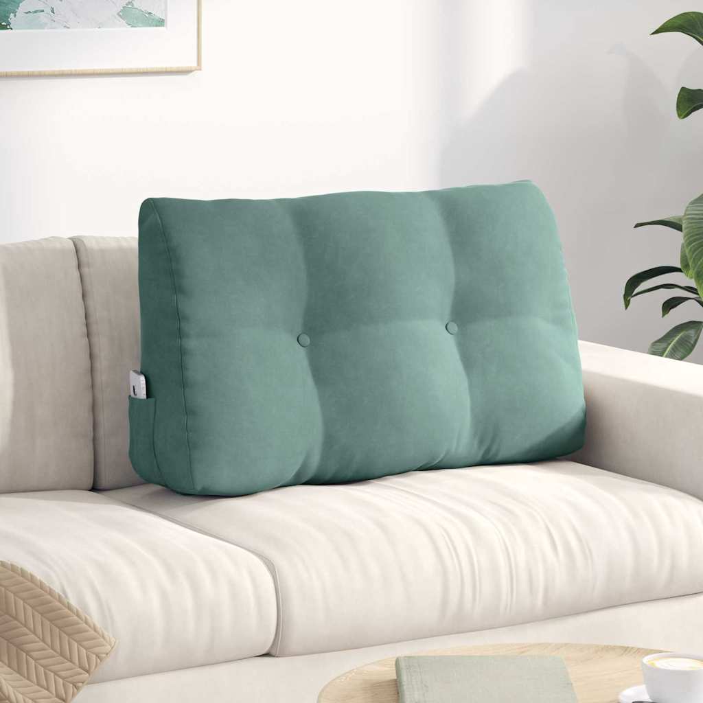 Cuscino per Schiena Verde Mare 80 x 24 x 50 cm Velluto 42014439