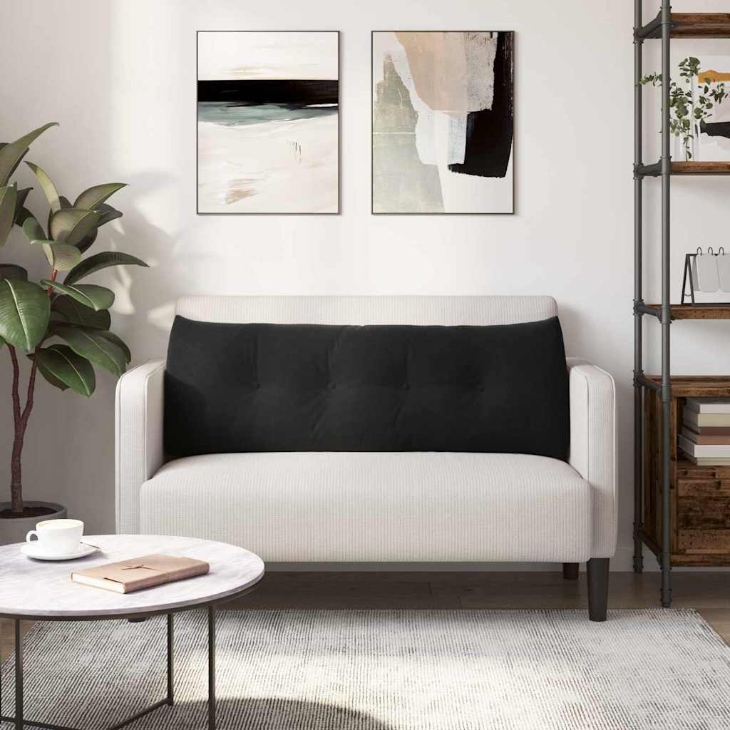 Cuscino per Schiena Nero 140 x 24 x 50 cm Velluto 42014522