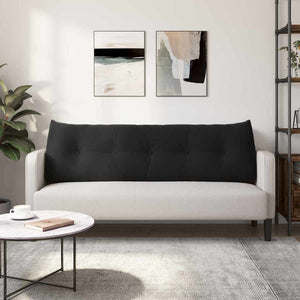 Cuscino per Schiena Nero 160 x 24 x 50 cm Velluto 42014551