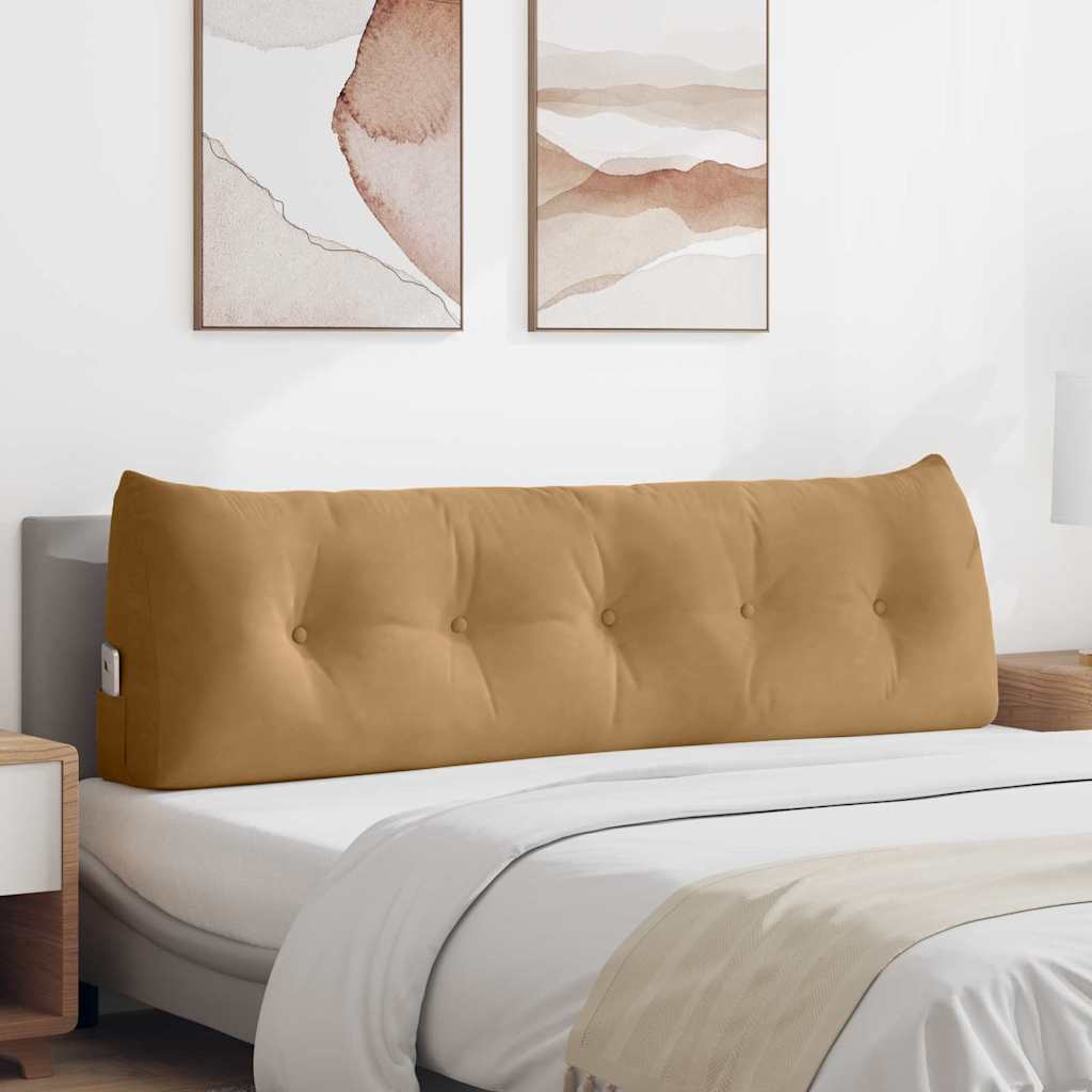 Cuscino per Schiena Marrone 160 x 24 x 50 cm Velluto 42014553