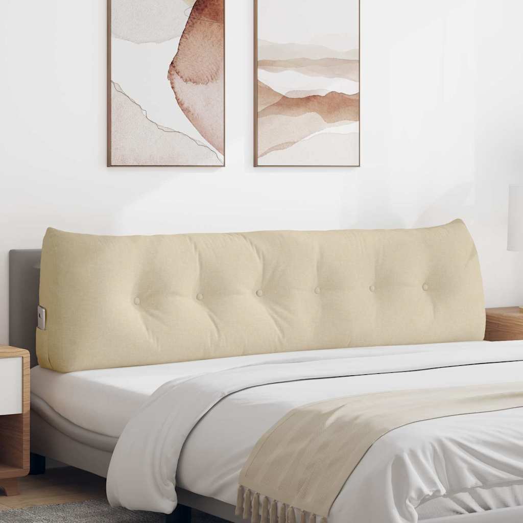 Cuscino per Schiena Crema 180 x 24 x 50 cm Tessuto 42014564
