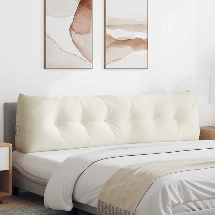 Cuscino per Schiena Crema 180 x 24 x 50 cm Velluto 42014583